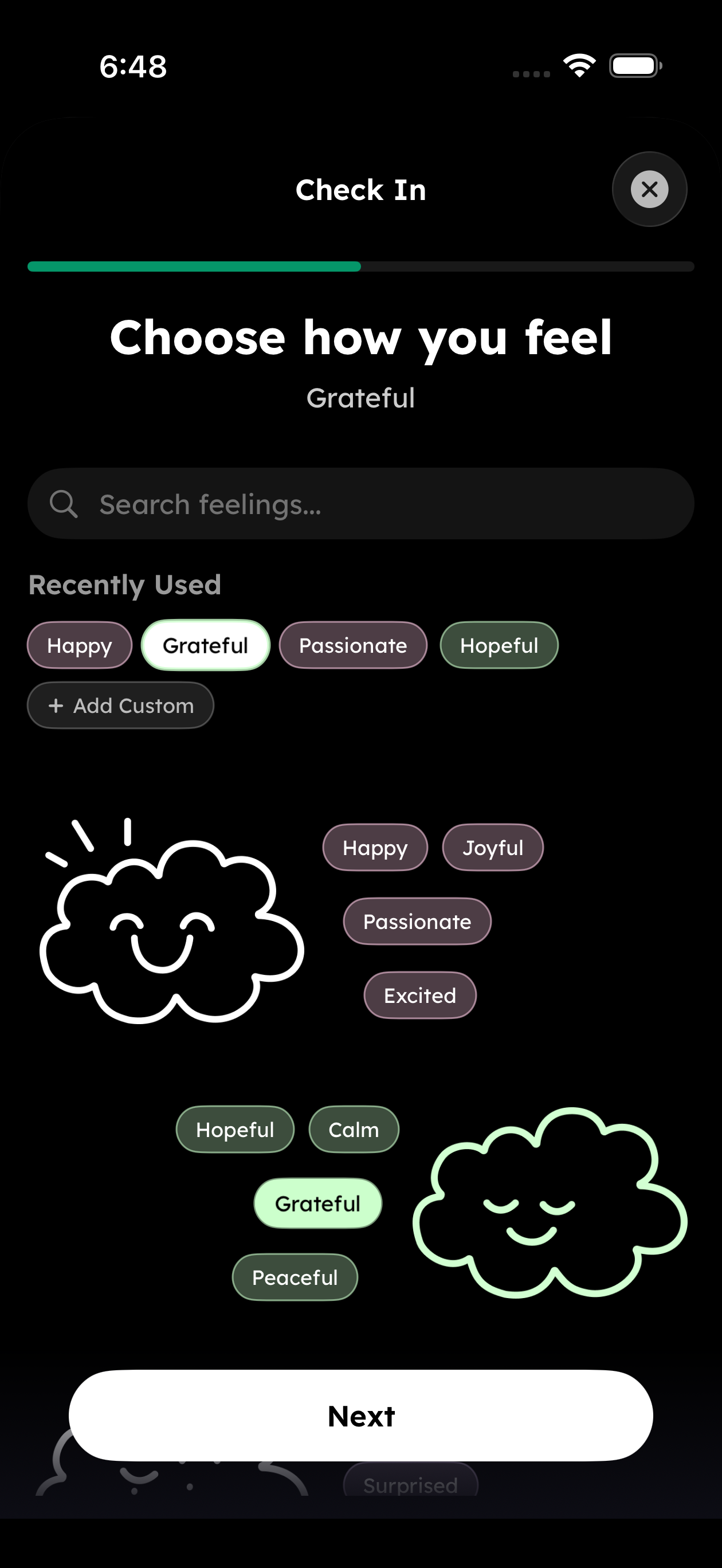 Mental Sky emotion logging