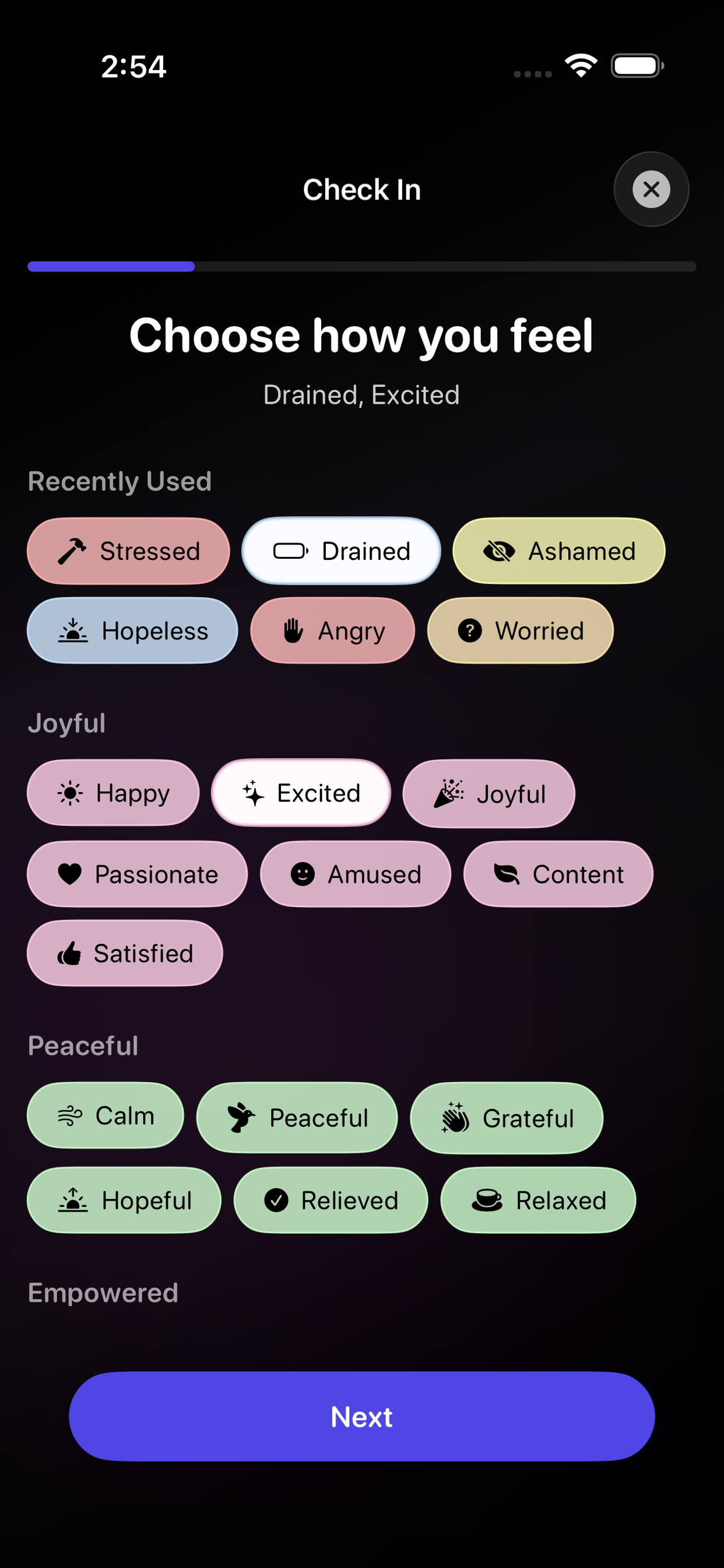 Choose how you feel